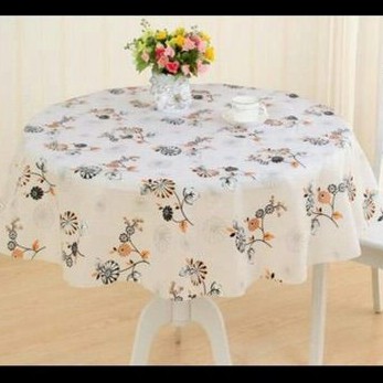 TAPLAK MEJA BULAT BUNDAR LINGKARAN ANTI AIR DAN MINYAK TABLE CLOTH