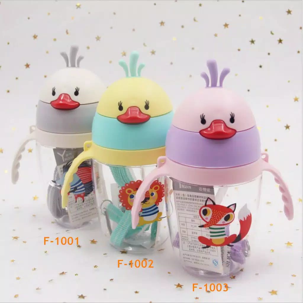 [SmalBell SHOP]Botol Minum Anak /Karakter rabbit Bear Tutup Clip / import / botol Kartun 330-1000 ML/ botol jerami anak