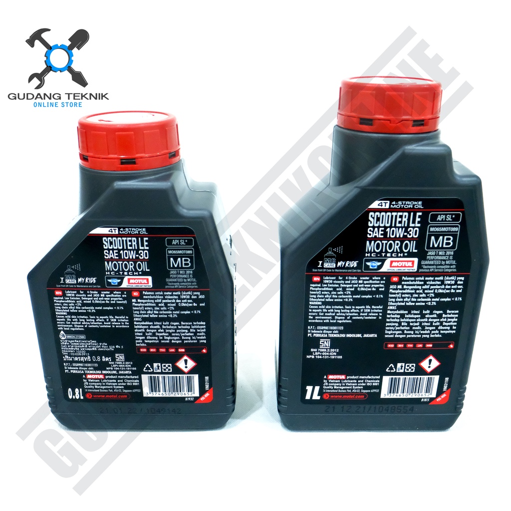 MOTUL Oli Mesin 4T  SCOOTER LE 10W30 0.8L 1L / MOTUL Oli Motor Matic Matik 10W-30 800ML 1000ML