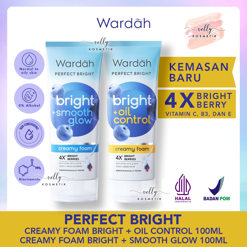 Wardah Perfect Bright Creamy Foam 50ml | 100ml