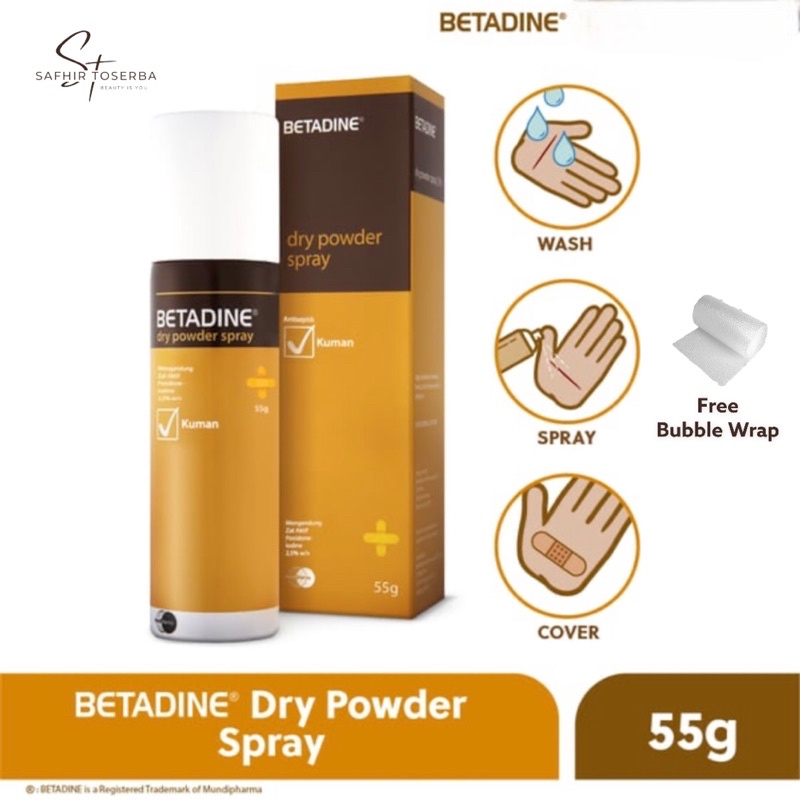 Betadine Dry Powder Spray 55gr - Spray Luka