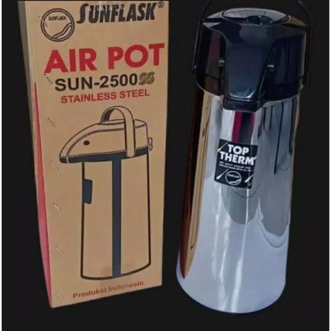 TERMOS AIR PANAS PENCET SUNFLASK STAINLESS STEEL 2.5 LITER