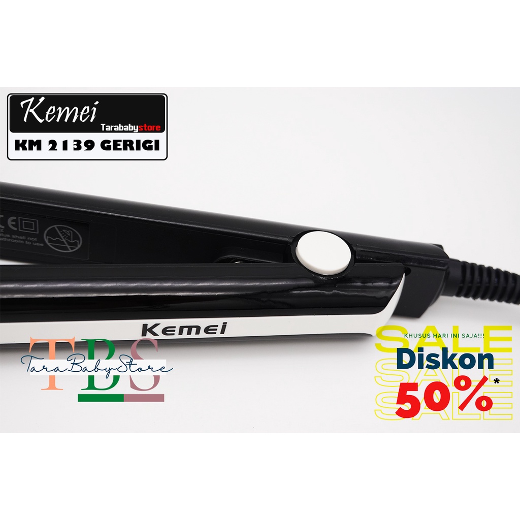 Catokan Rambut Kemei KM 2139 Alat Catokan Temperatur Suhu Profesional Catok Pelurus rambut Modern-GERIGI