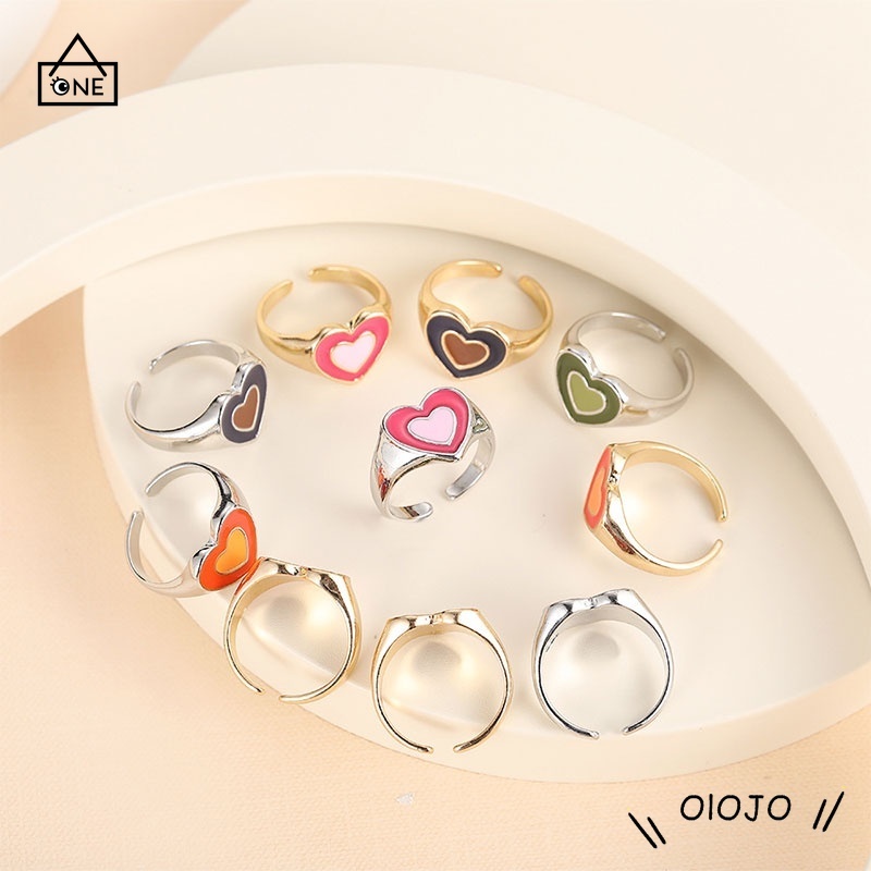 Ready stock❤️1PCS Aksesoris Fashion Cincin Pasangan Cinta Adjustable Korea