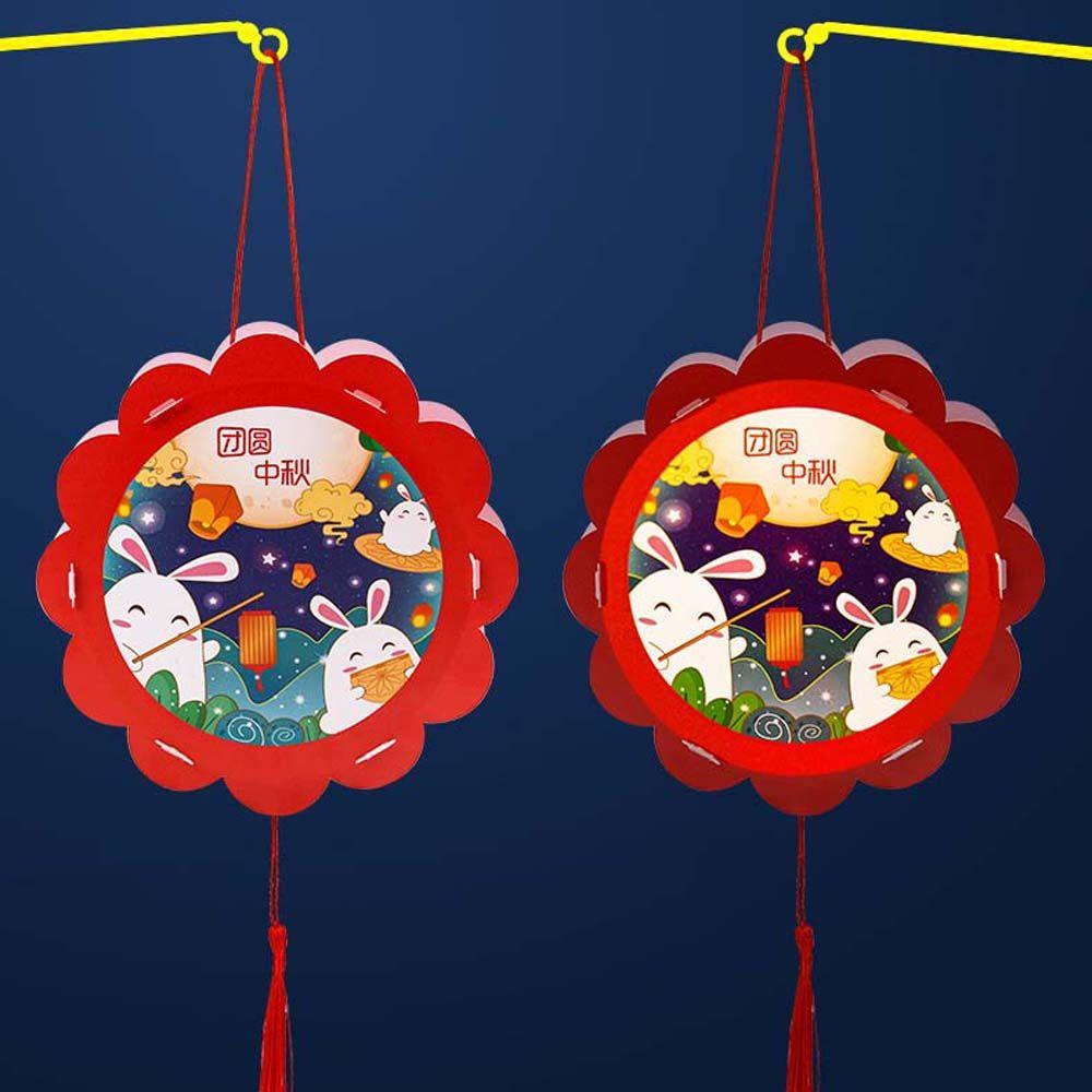 [Elegan] Diy Lentera Cina Festival Musim Semi Lucu Lampu Kertas Lentera Berputar Genggam Bercahaya Anak-Anak Bunga Dan Lentera Festival Lentera Alat Lampu Bunga Lampu