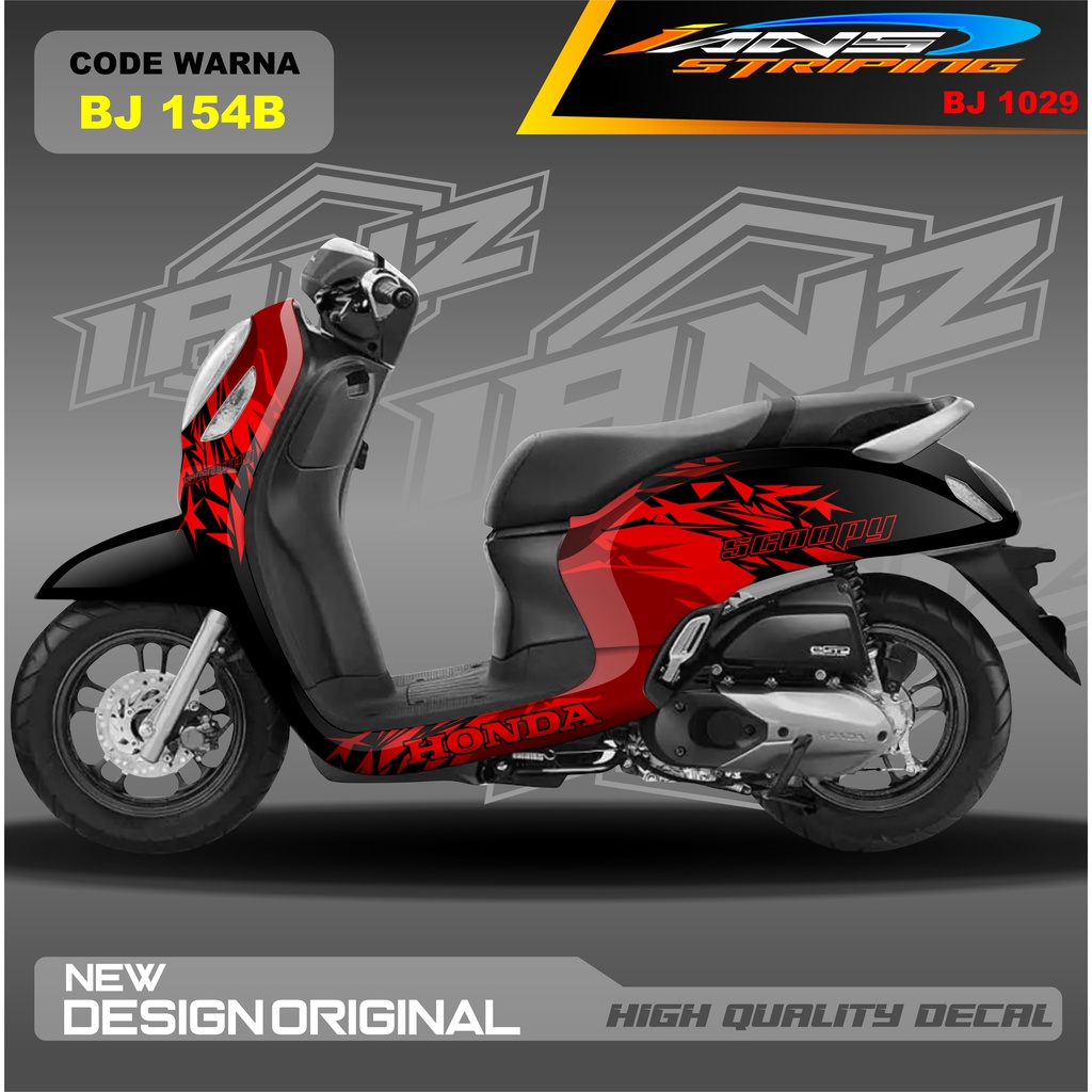 DECAL STICKER SCOOPY FULL BLOK BODY MOTOR / STICKER DECAL  HONDA SCOOPY FULL BODY / STICKER VARIASI SCOOPY TERBARU  / STICKER SCOOPY