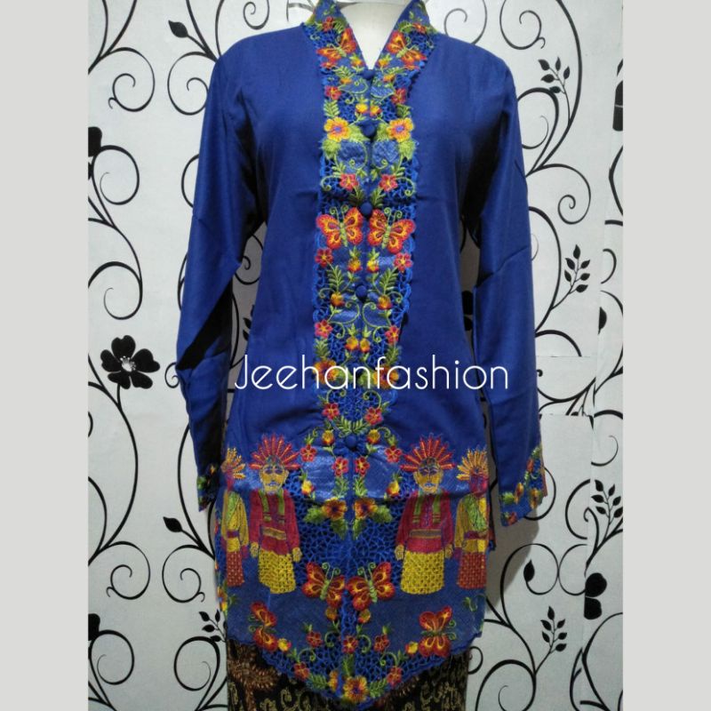 Baju Kebaya Kartini /Baju Kebaya Encim / Baju Kebaya Bordir Ondel Ondel / Baju Kebaya Betawi / Baju Kebaya Ondel Ondel