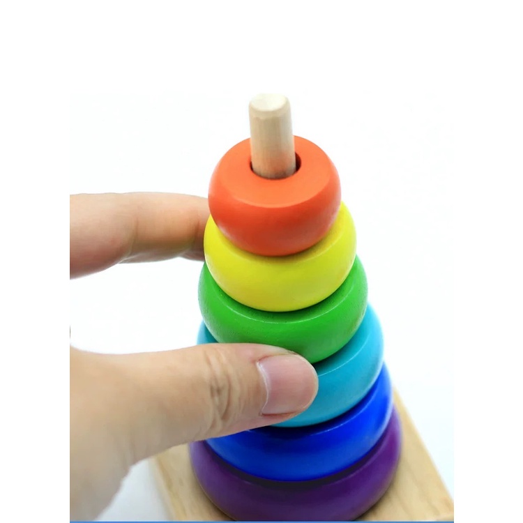 RING DONUT TOWER | Mainan ring donut | puzzle kayu menara donat susun edukasi