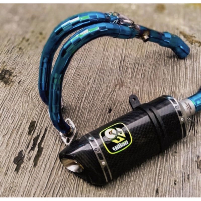 KNALPOT VILLAN TYPE MV2 CARBON HEADER BLUE CBR 250, NINJA250, R25 Z250