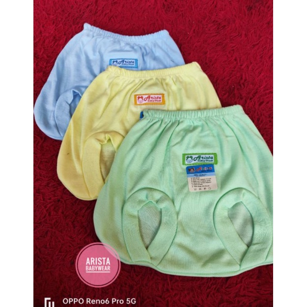 ARISTA BABY - (3PCS) CELANA POP BAYI ADEM LEMBUT, BORDIR LABEL ARISTA