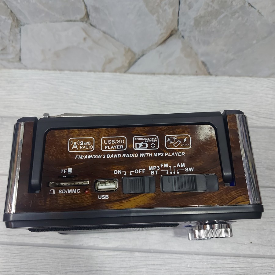 Radio Jadul Fm Am Sw Bluetooth USB Micro Sd Player Ada Senter Bisa Cas