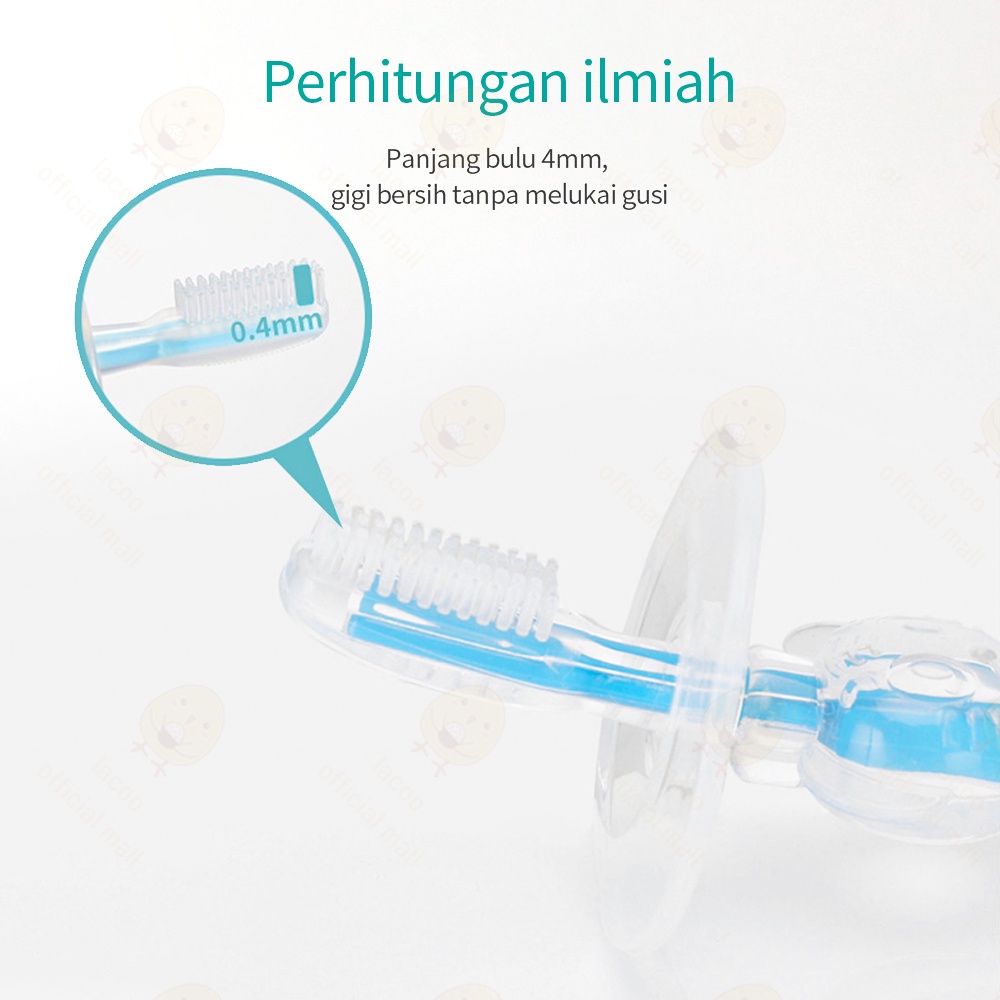 Lacoo Sikat Gigi bayi anak silikon Pembersih Mulut Bayi BPA Free Toothbrush baby 1-3 tahun