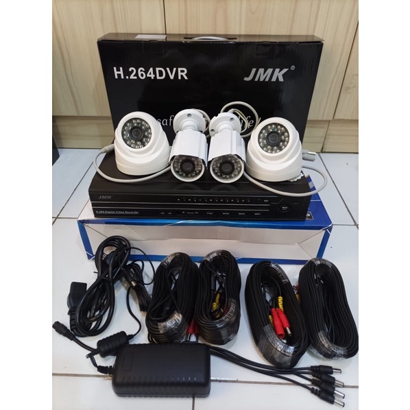 PAKET DVR KIT 4ch paket dvr kit 4channel lengkap dengan cctv plus hardisk 500GB dan kabel cctv