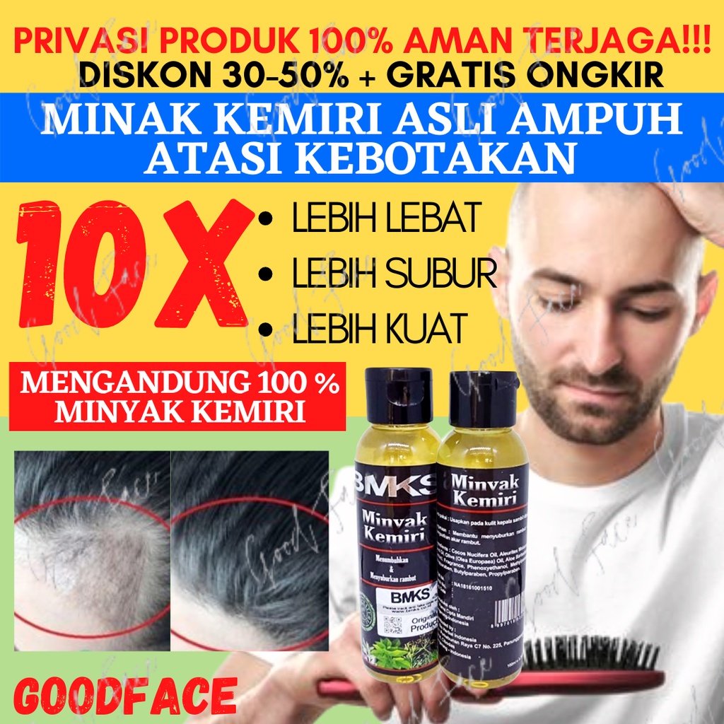 MINYAK KEMIRI ASLI PENUMBUH RAMBUT PENUMBUH ALIS PENYUBUR RAMBUT KEBOTAKAN BMKS MINYAK KEMIRI