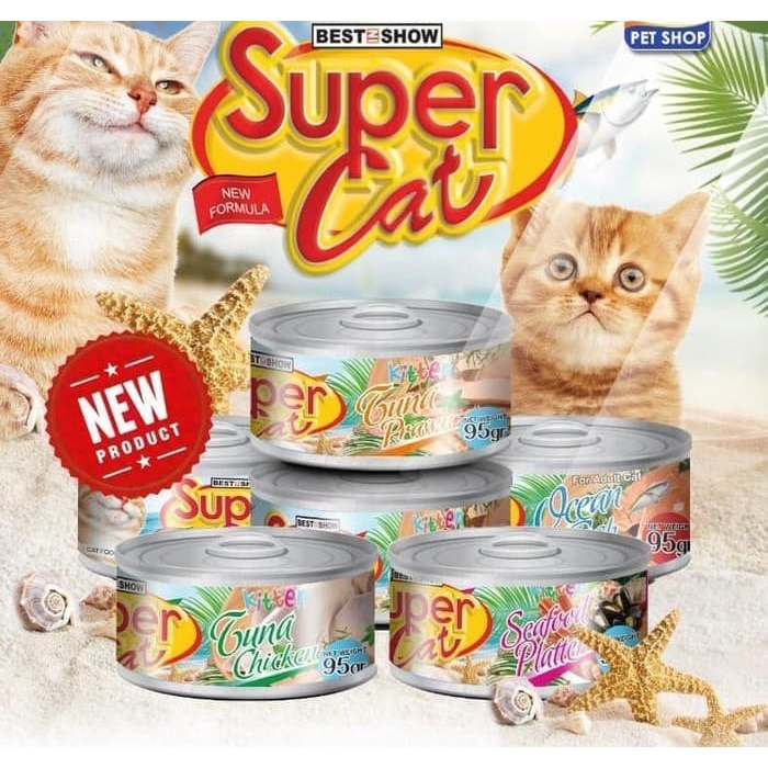 Super Cat Baby Kitten 95gr - Makanan Basah Bayi Kucing 1-3 bulan