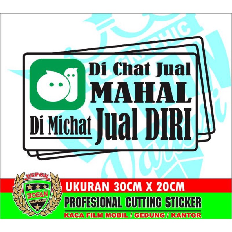 Cutting sticker kata kata unik keren lucu kaca mobil