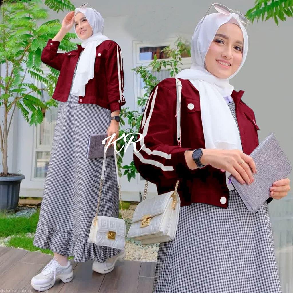 Set Cardi Junko 2in1 Baju setelan cardi wanita Import kekinian terbaru 2022