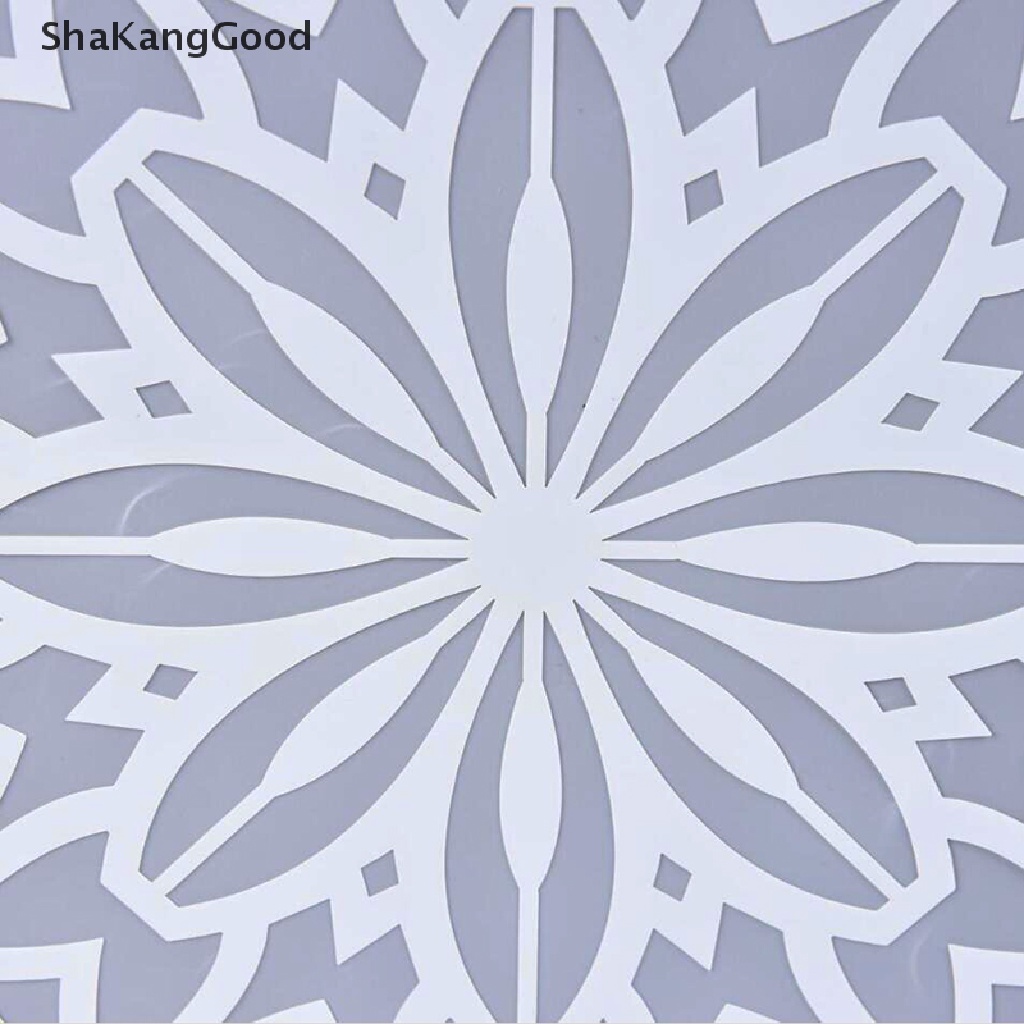 Template Stencil Lukisan Dinding Lantai Desain Mandala Ukuran 30x30cm