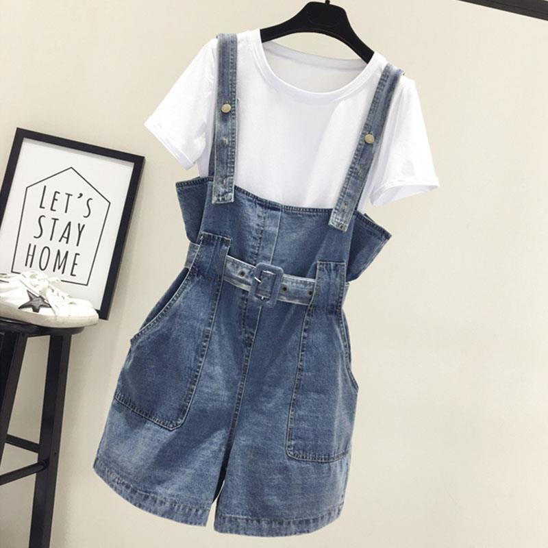 Jumpsuit Kaki Lebar Jeans Longgar Gaya Korea Wanita Dengan Overall