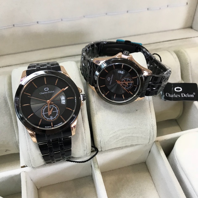 JAM TANGAN COUPLE CHARLES DELON ROSE GOLD ORIGINAL WATER