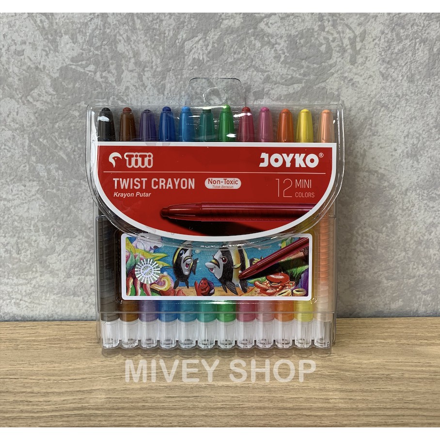 

Twist Crayon Mini (Krayon Putar) 12 Warna Joyko