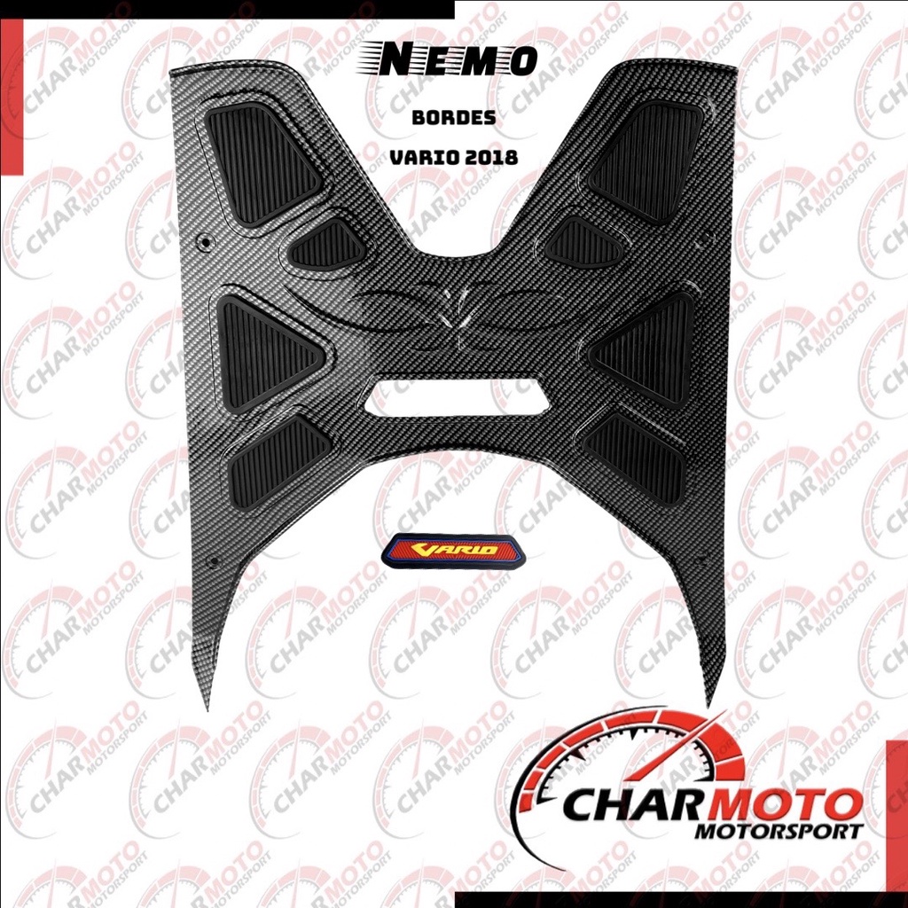 Karpet Vario 150 125 New Carbon / Bordes Pijakan Kaki Vario150 125 2018 Original Nemo - Charmoto