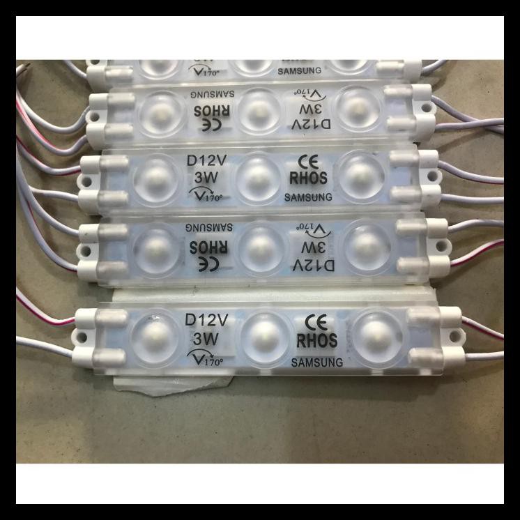 Lampu LED Samsung / LED Modul Strip 3 Mata 3 Watt 12 Volt - Putih HEMAT [Kode 1|Kode 2|Kode 3|Kode