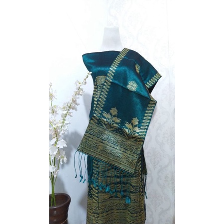 songket silungkang full kristal premium