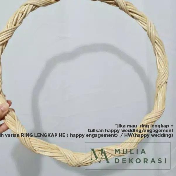 ✾ Ring Rotan Lingkaran Dekorasi Backdrop Lamaran Nikahan + Inisial Huruf - Ring Lengkap ➣