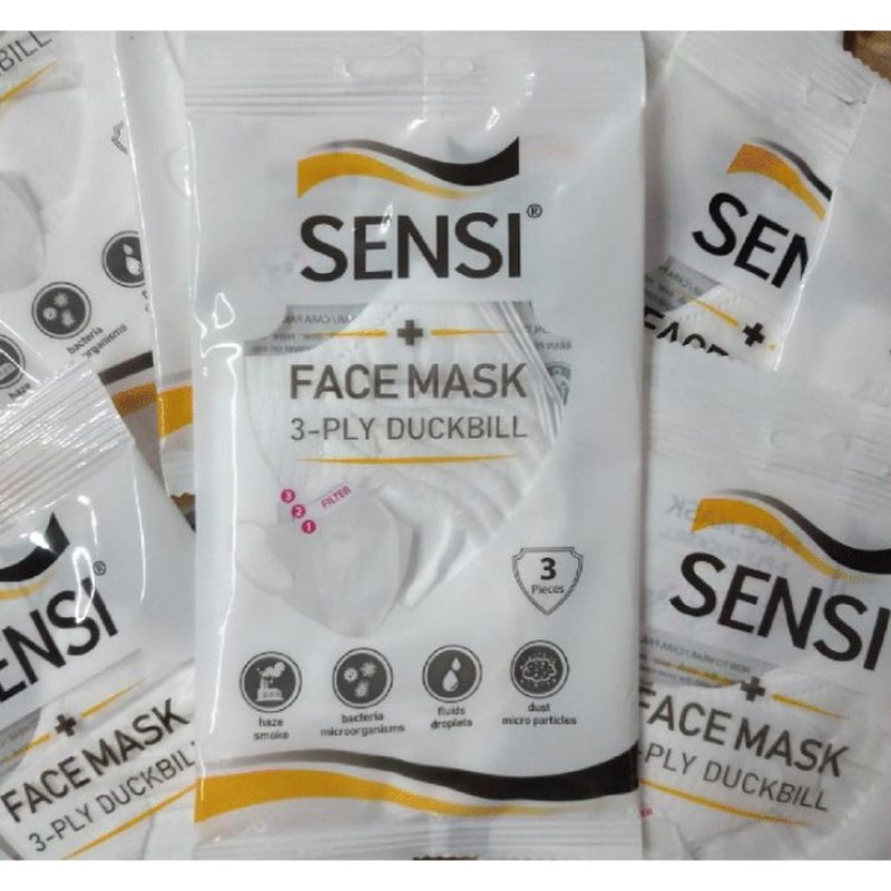 Masker Duckbill 3 ply Sensi 3pcs/pack