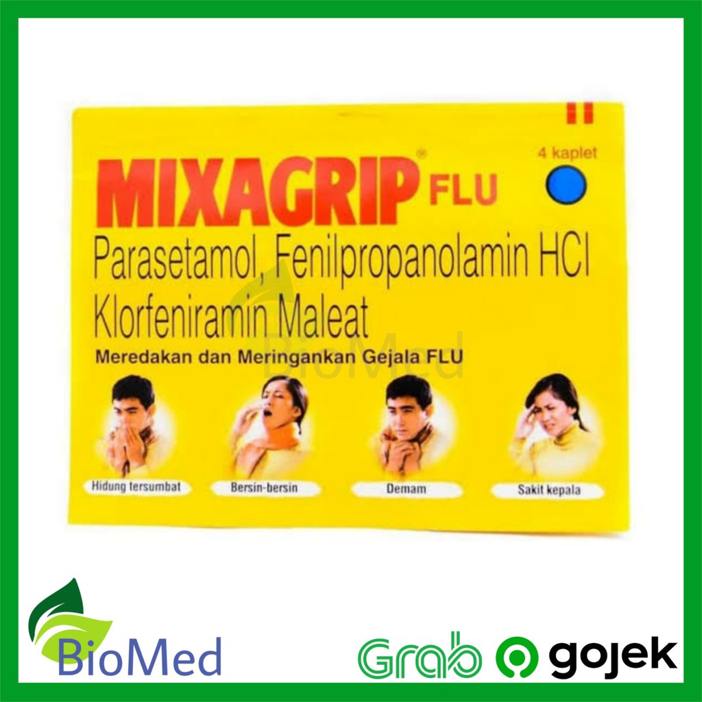 MIXAGRIP FLU KAPLET - Obat Pusing Flu Pilek Demam