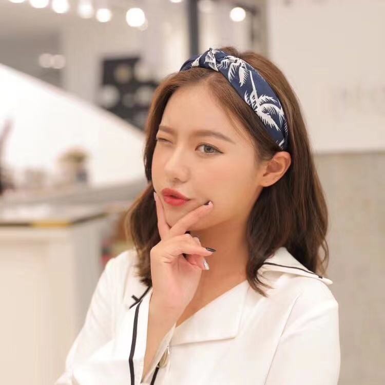 Bando Bandana Wanita Simpul Korean Style Motif Daun Aksesoris Rambut Wanita Fashion Korean Import