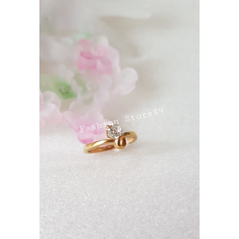 ready cincin emas permata putih perhiasan Titanium antikarat import bestseller antikarat selamanya