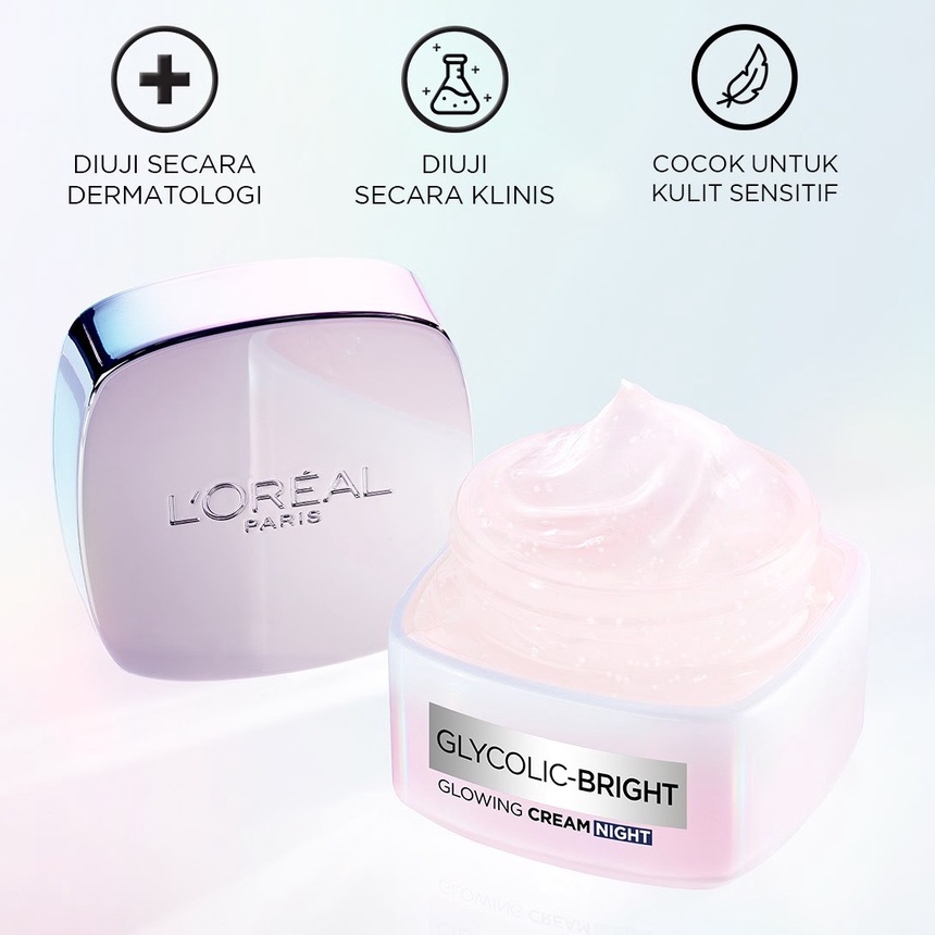 ✦SINAR✦ Loreal Paris Glycolic Acid Night Cream 15ml - 50ml