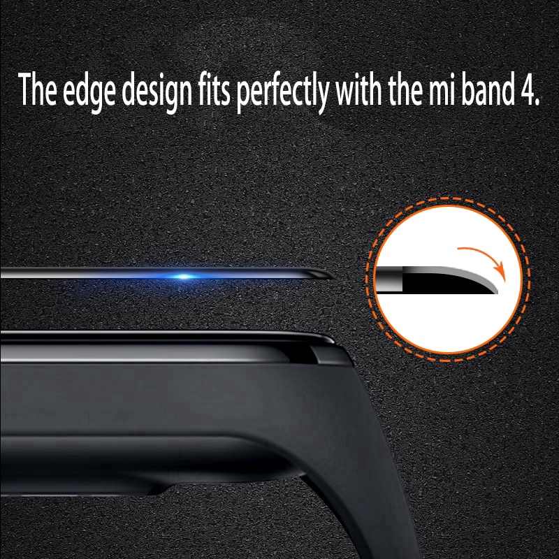 For Xiaomi Mi Band 4 3D Curved Full Screen Protector Glass Explosion-proof Scratch-resistant