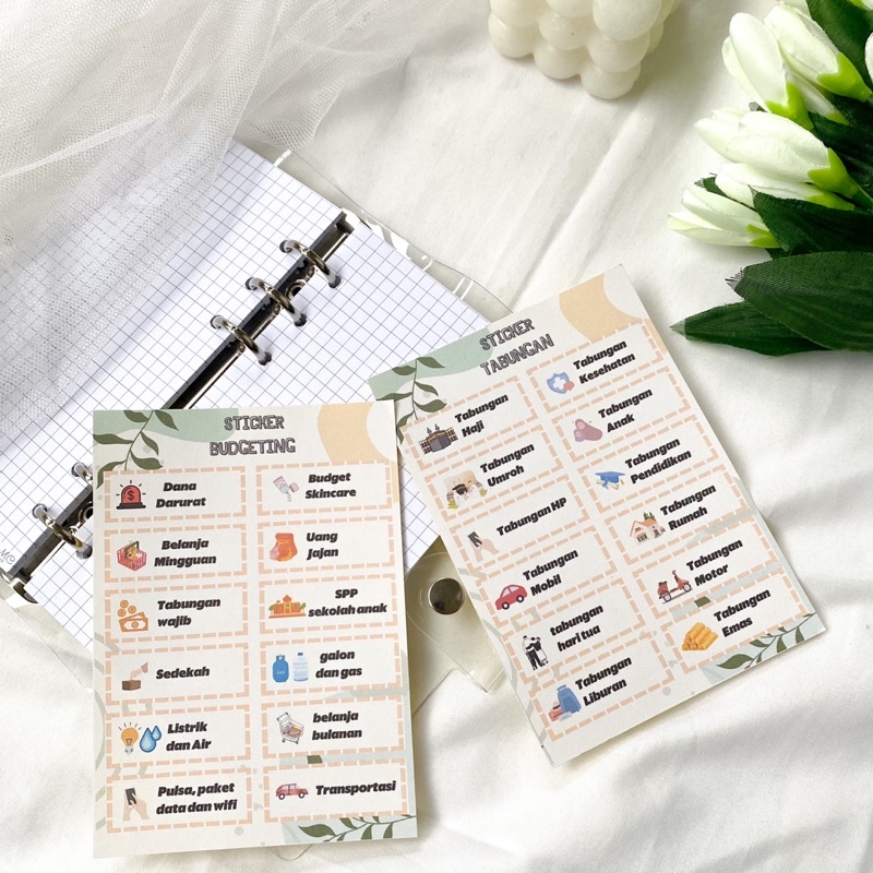 

[aisyjournal] Sticker Budgeting keuangan, Stiker perencanaan keuangan, stiker binder dan dompet pintar, sinking fund