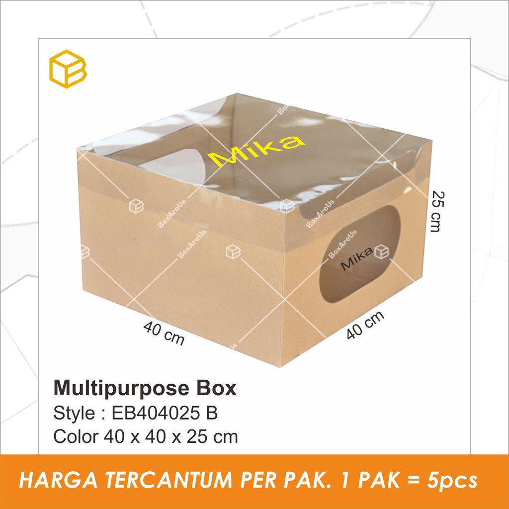 Cake Box Besar/ Multipurpose Box/ Decorated Cake/Packaging / Gift Box (5pcs) - EB404025