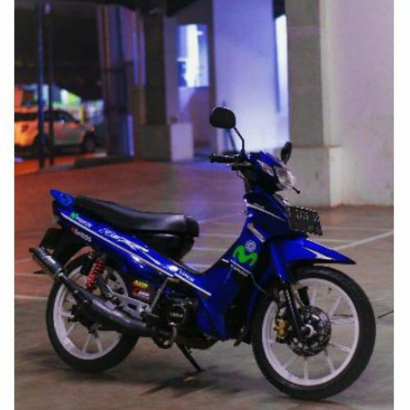 Full Bodi Dan Striping Yamaha Fiz R Warna Biru Movistar