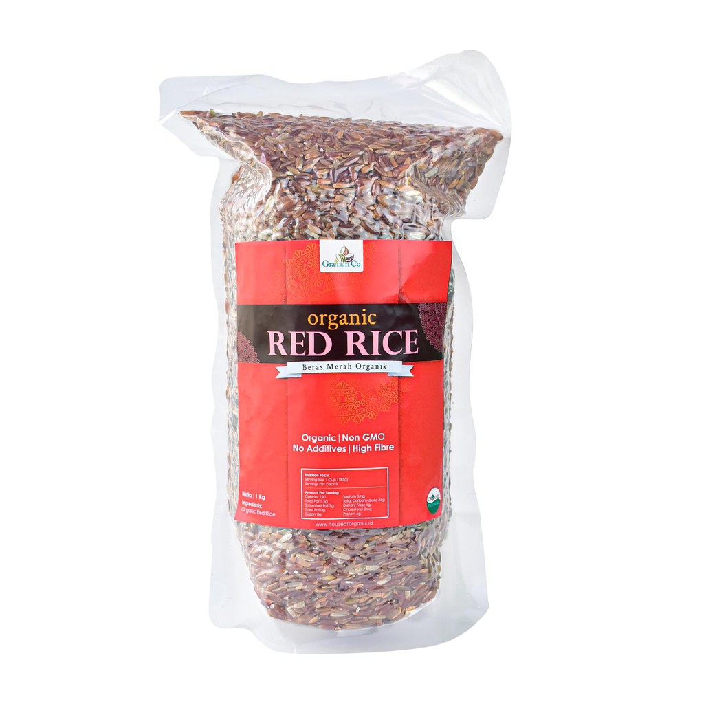 Grains N Co Organic Red Rice ( Beras Merah Organik ) 1 Kg