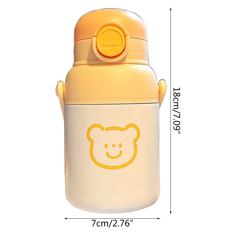 Botol Minum Thermos Vacuum Insulated Bahan Stainless Steel BPA Anti Bocor Motif Kartun Untuk Travel