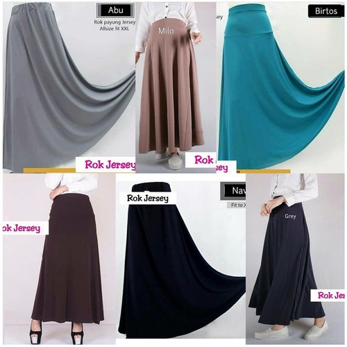 ROK JERSEY SEMMY JUMBO // ROK JUMBO BAWAH MAYUNG // rok jersey payung tebal jumbo // rok jersey jumb