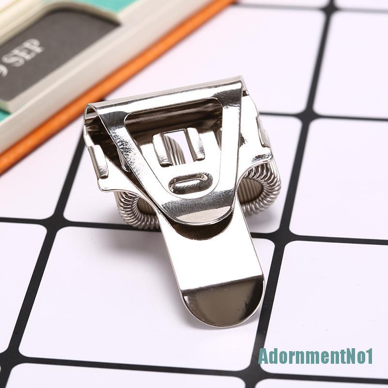 (AdornmentNo1) Holder Pulpen 2 Lubang Bahan metal Warna silver Dengan Klip Saku