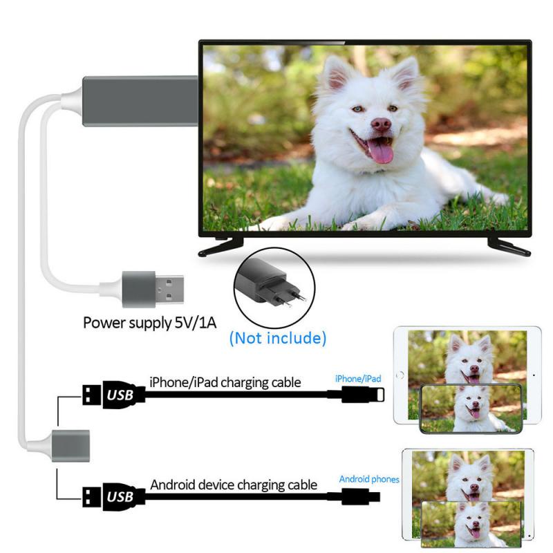 Kabel Adapter Konverter USB Tipe-C Ke HDMI MHL Untuk iPhone / iPad / Proyektor TV