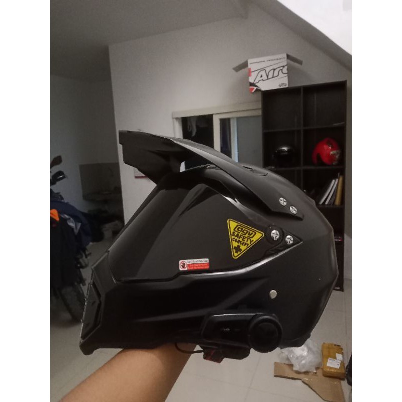 helm agv ax8 replika + intercom maxto m2