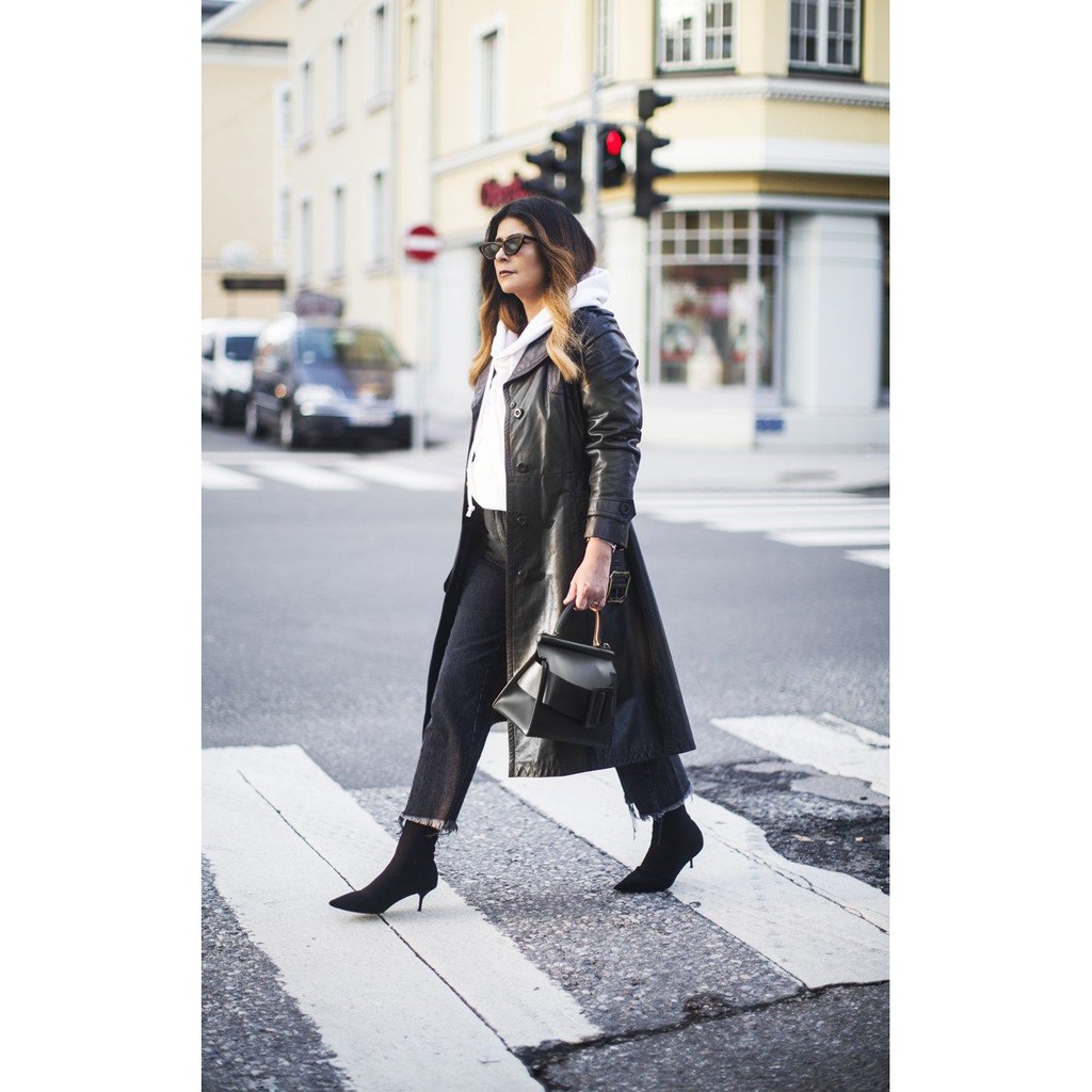 Leather Long Coat Jaket Kulit Wanita Panjang Jumbo Bigsize Oversize Blazer Cewek Winter Autumn