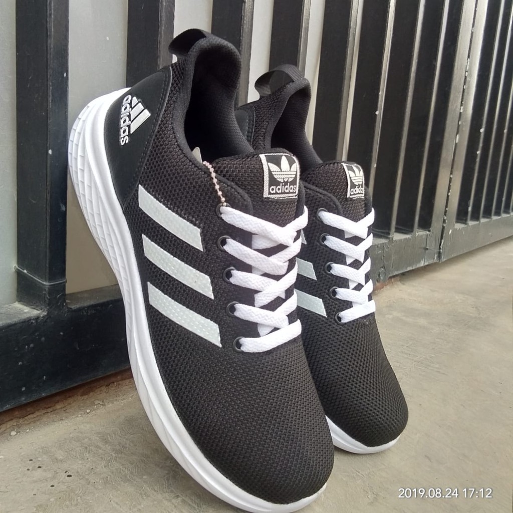 Seaptu hitam polos adidas neo sepatu sekolah pria wanita model sport