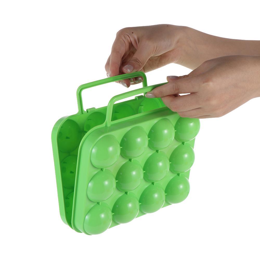 Solighter6per12kotak Penyimpanan Telur Grid Tahan Lama Portabel Organizer Case Outdoor Camping Piknik