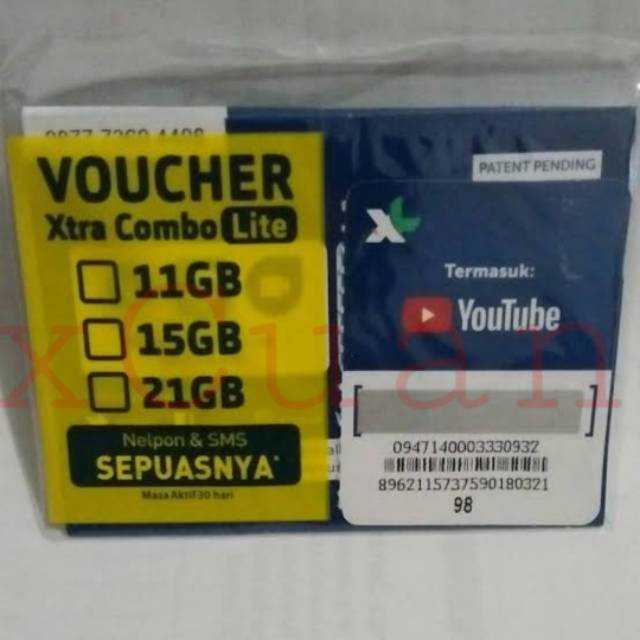 Perdana XL Xtra combo lite 15gb / 21gb + Unlimited sosmed fb youtube Whatsapp Line Gojek Instagram