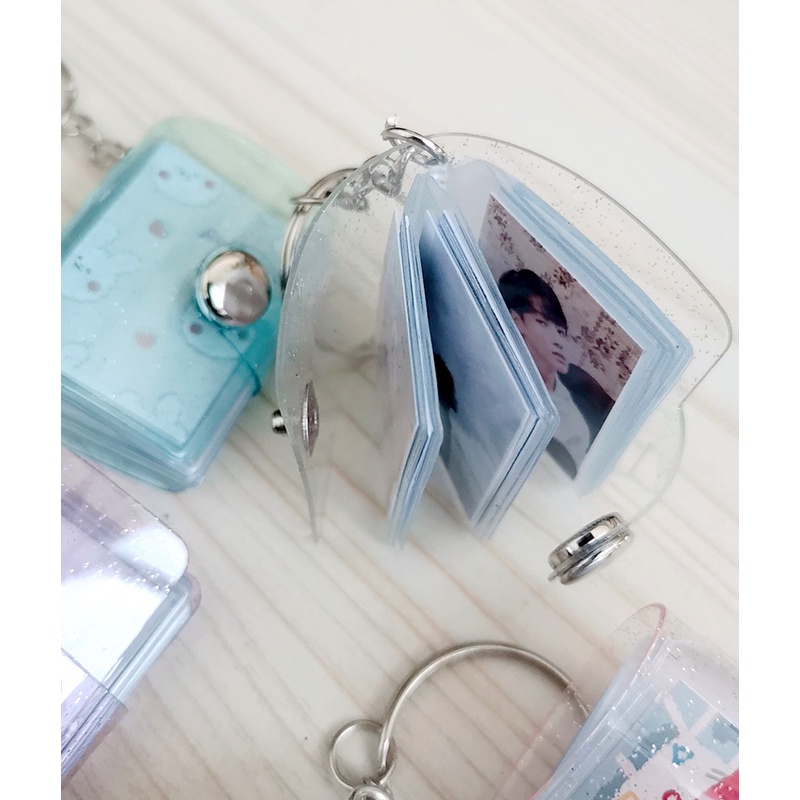 Mini Album 1 Inch 2 Inch Photo Album 16 Pockets INS Jelly Color Glitter Transparent