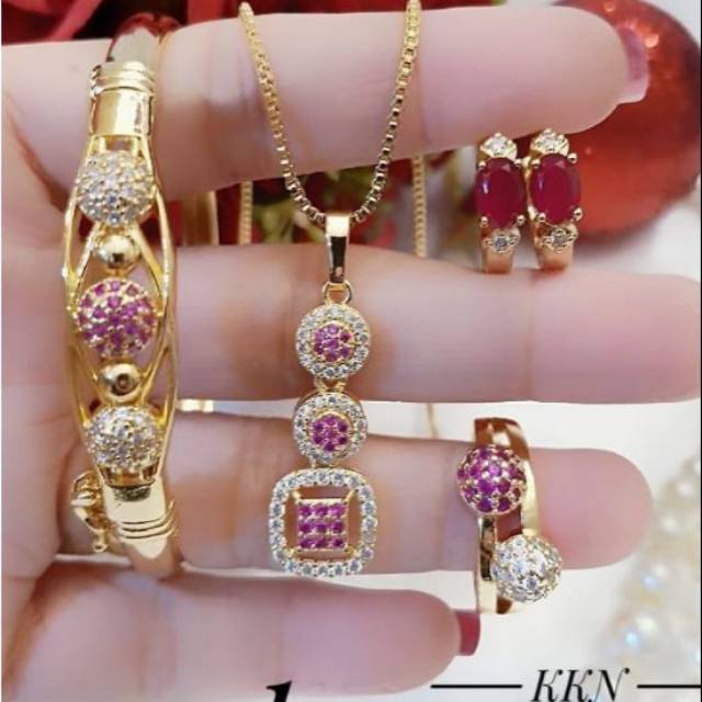 xuping set perhiasan lapis emas 24k 0502l